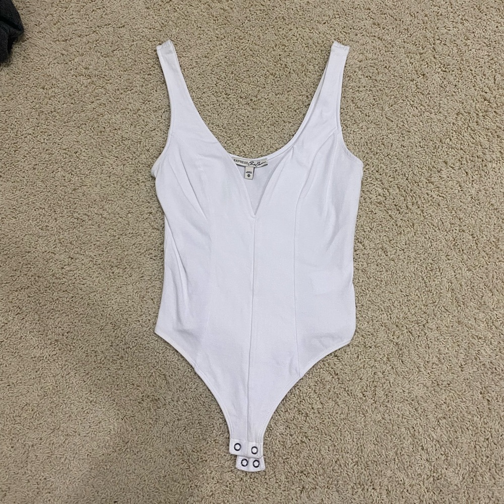 White V Neck Bodysuit